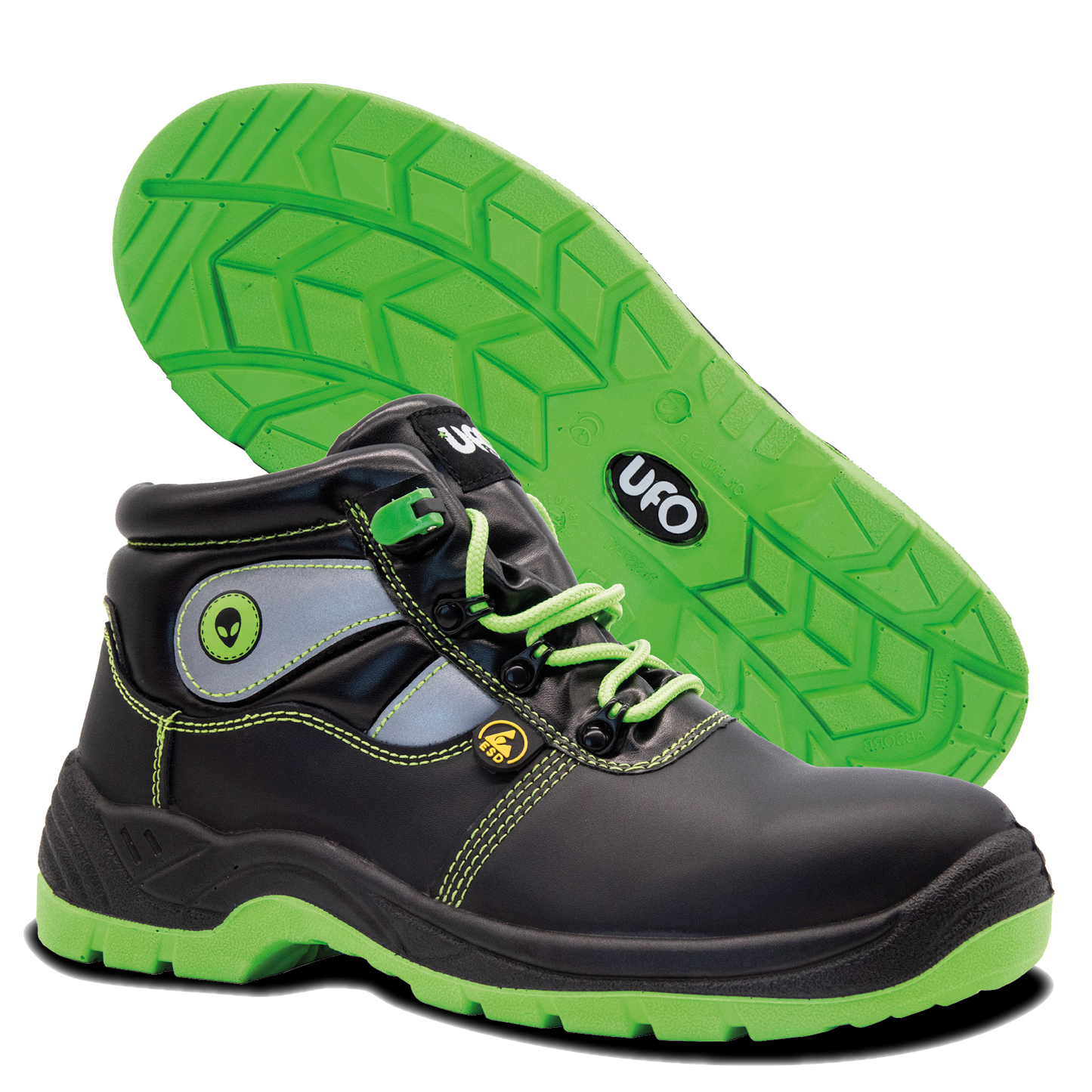 Scarpe da Lavoro Antinfortunistiche Alte in Pelle con Puntale e Lamina Metal Free S3 SRC ESD | UFO