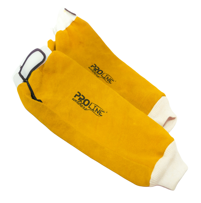 Manicotti per Saldatura in Pelle Bovina con Chiusura regolabile in velcro c/elastico lungo. 40 cm | PROLINE