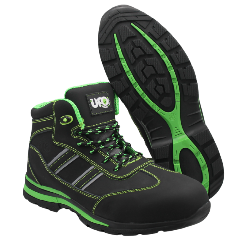Scarpe da Lavoro Antinfortunistiche Alte in Pelle NABUK con Puntale e Lamina in composito S3 SRC | UFO